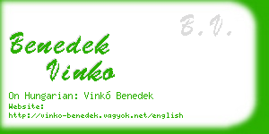 benedek vinko business card